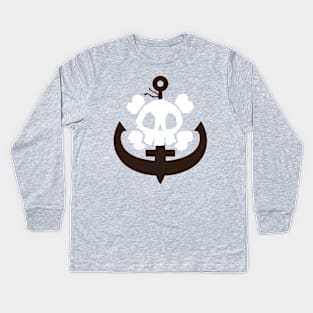 Skull Ships Anchor Kids Long Sleeve T-Shirt